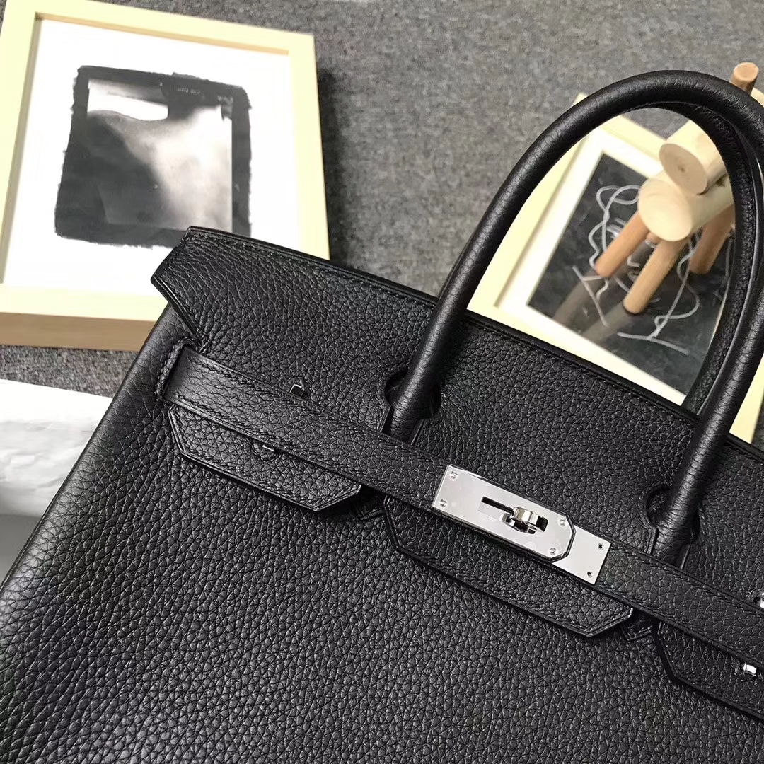Hermès（爱马仕）黑色 原厂御用顶级小牛皮 Birkin 30 金扣 银扣 现货