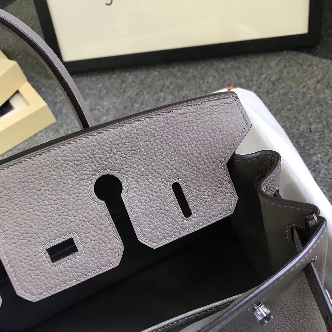 Hermès（爱马仕）M8 沥青灰 原厂御用顶级小牛皮 Birkin 25 银扣 现货
