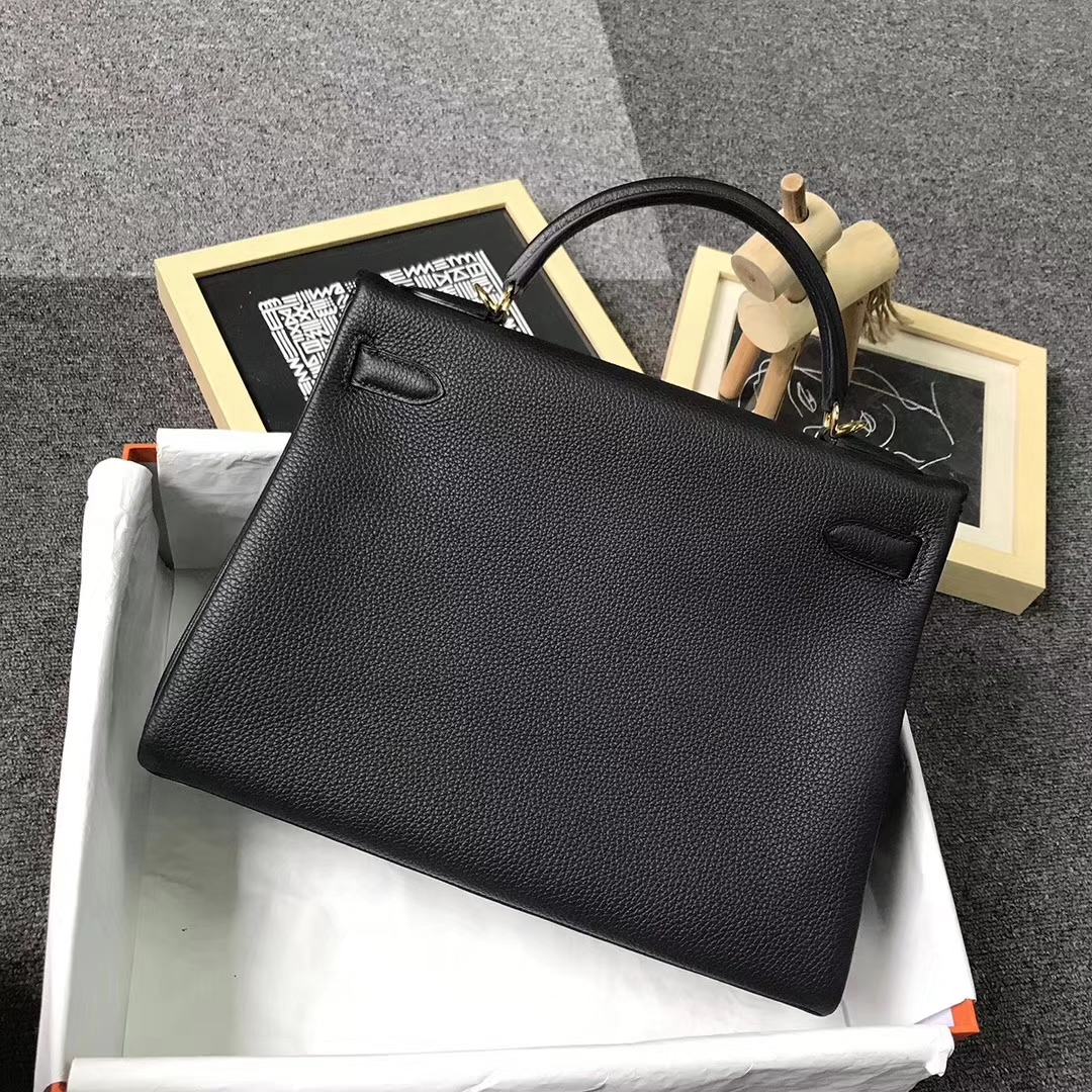 Hermès（爱马仕）CK89 黑色 原厂御用顶级小牛皮 Kelly 32 金扣