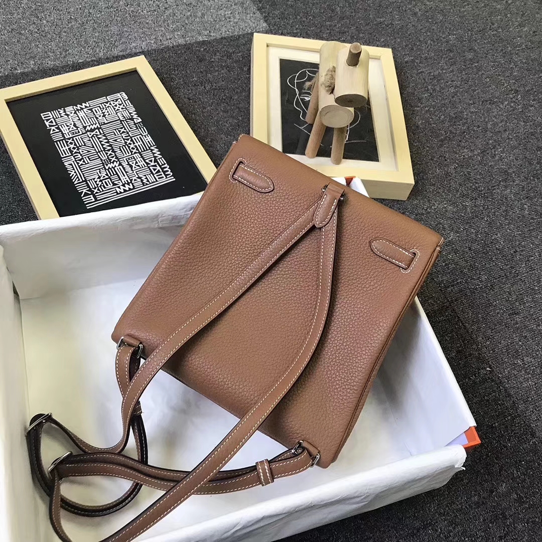 Hermès（爱马仕）金棕色 原厂御用顶级TC 皮 Kelly  ado 20 银扣