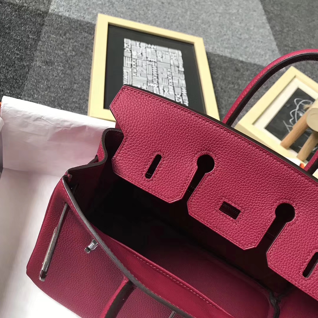 Hermès（爱马仕）K1 石榴红 原厂御用顶级小牛皮 Birkin 25 银扣 现货