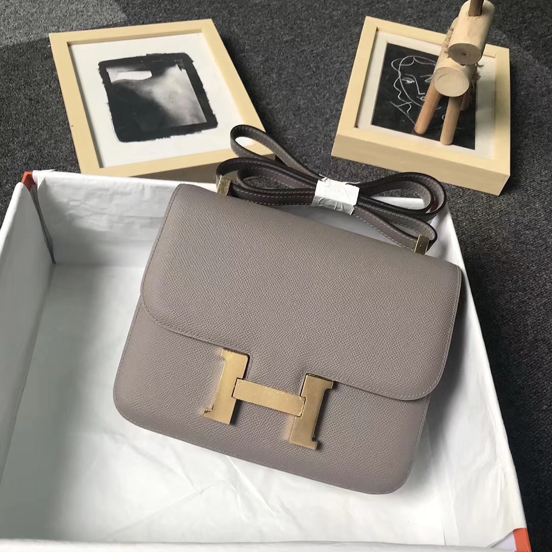 Hermès（爱马仕）M8 沥青灰 原厂御用顶级Epsom 皮 Constance 24 金扣 现货
