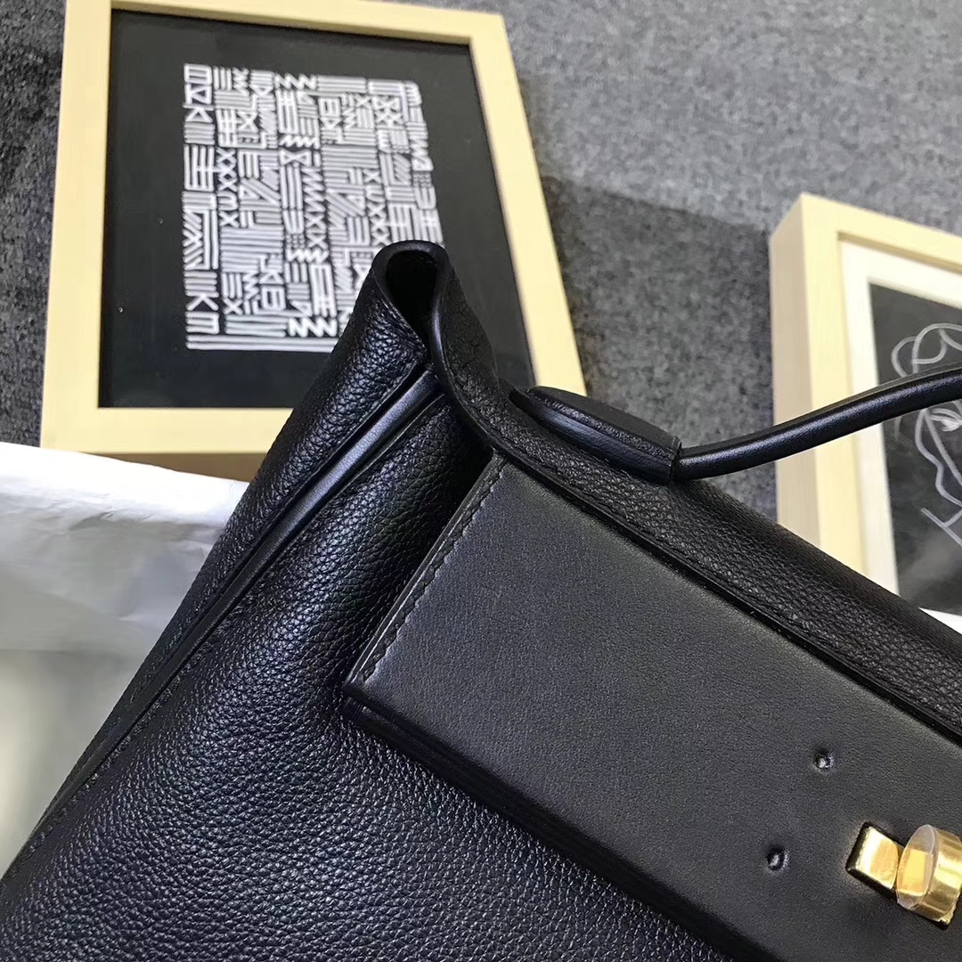 Hermès（爱马仕）89黑色 原厂御用顶级小牛皮 2424 金扣