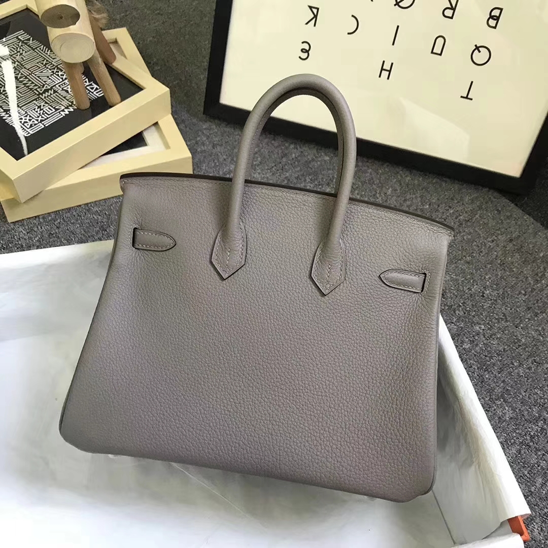 Hermès（爱马仕）M8 沥青灰 原厂御用顶级小牛皮 Birkin 25 银扣 现货
