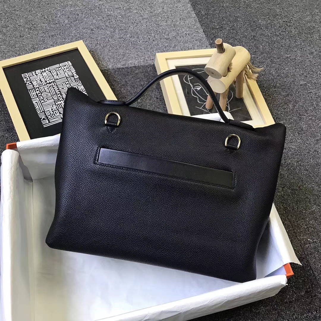 Hermès（爱马仕）89黑色 原厂御用顶级小牛皮 2424 金扣