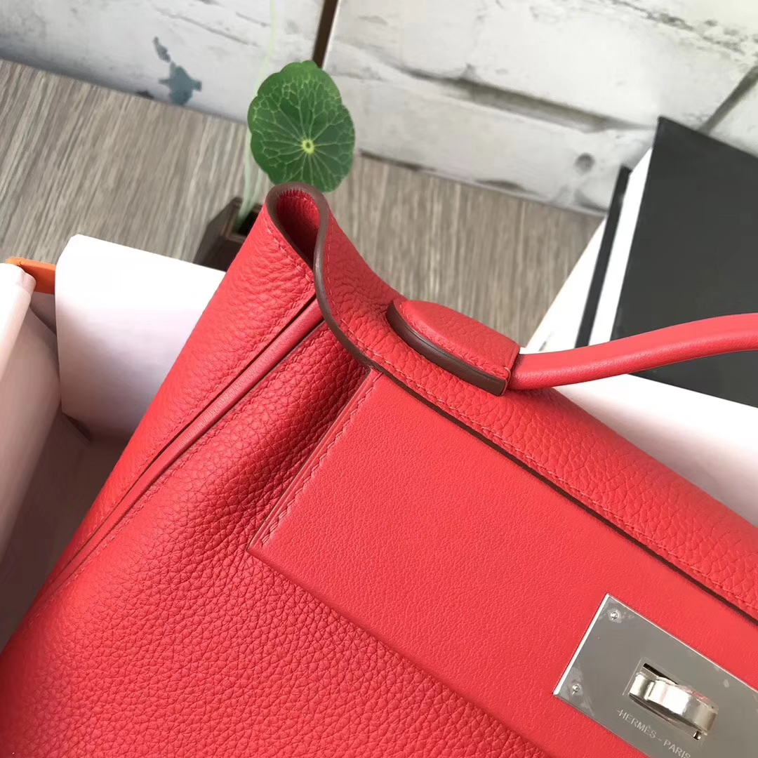 Hermès（爱马仕）S5番茄红 原厂御用顶级小牛皮 2424 银扣