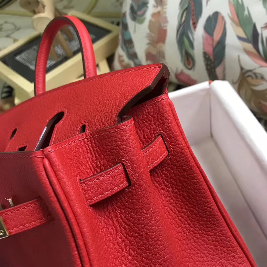 Hermès（爱马仕）S5 番茄红 原厂御用顶级小牛皮 Birkin 25 金扣 现货