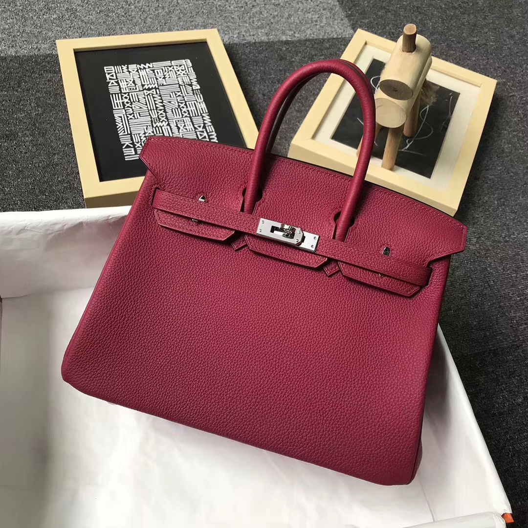 Hermès（爱马仕）K1 石榴红 原厂御用顶级小牛皮 Birkin 25 银扣 现货