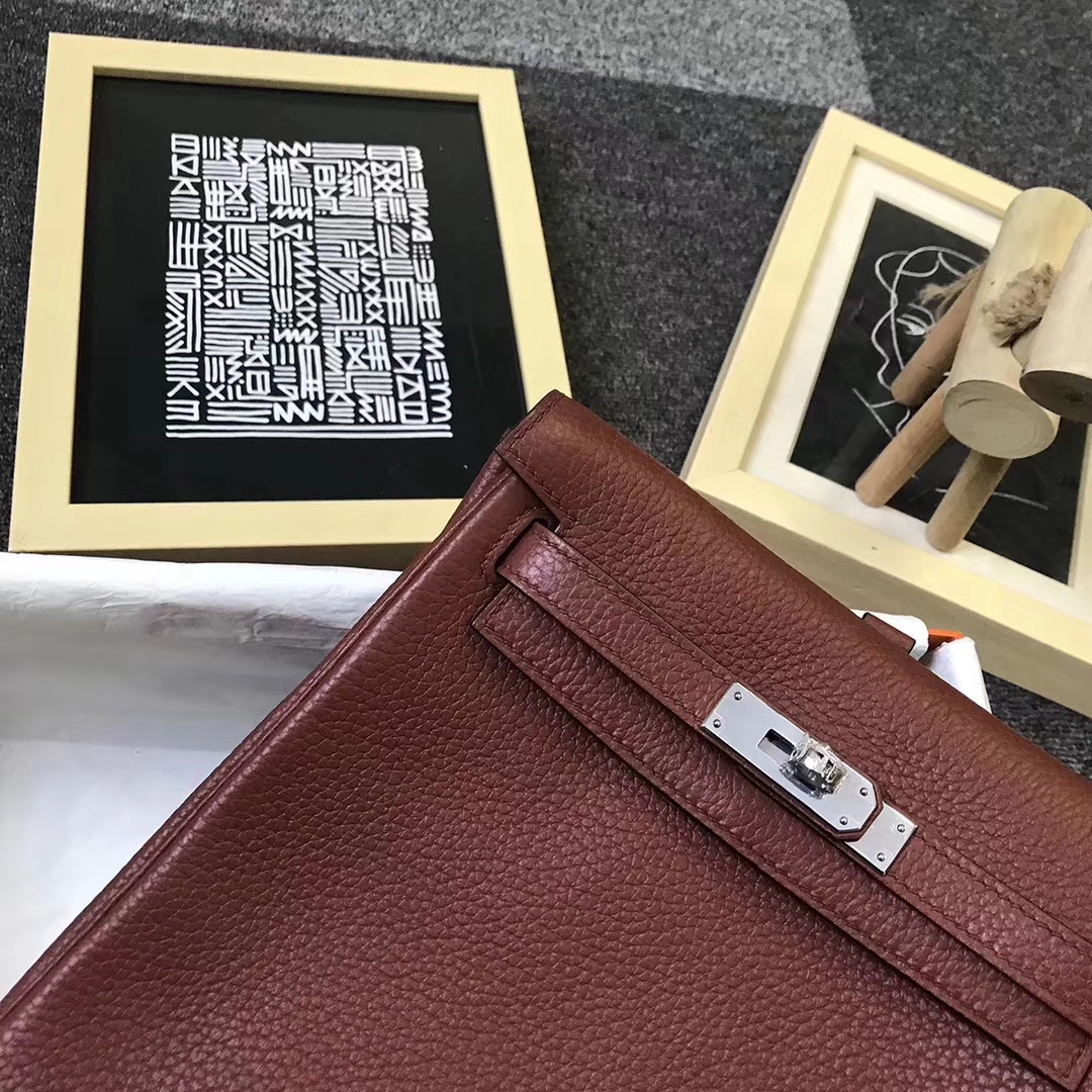 Hermès（爱马仕）6C古铜色 原厂御用顶级TC 皮 Kelly  ado 20 银扣