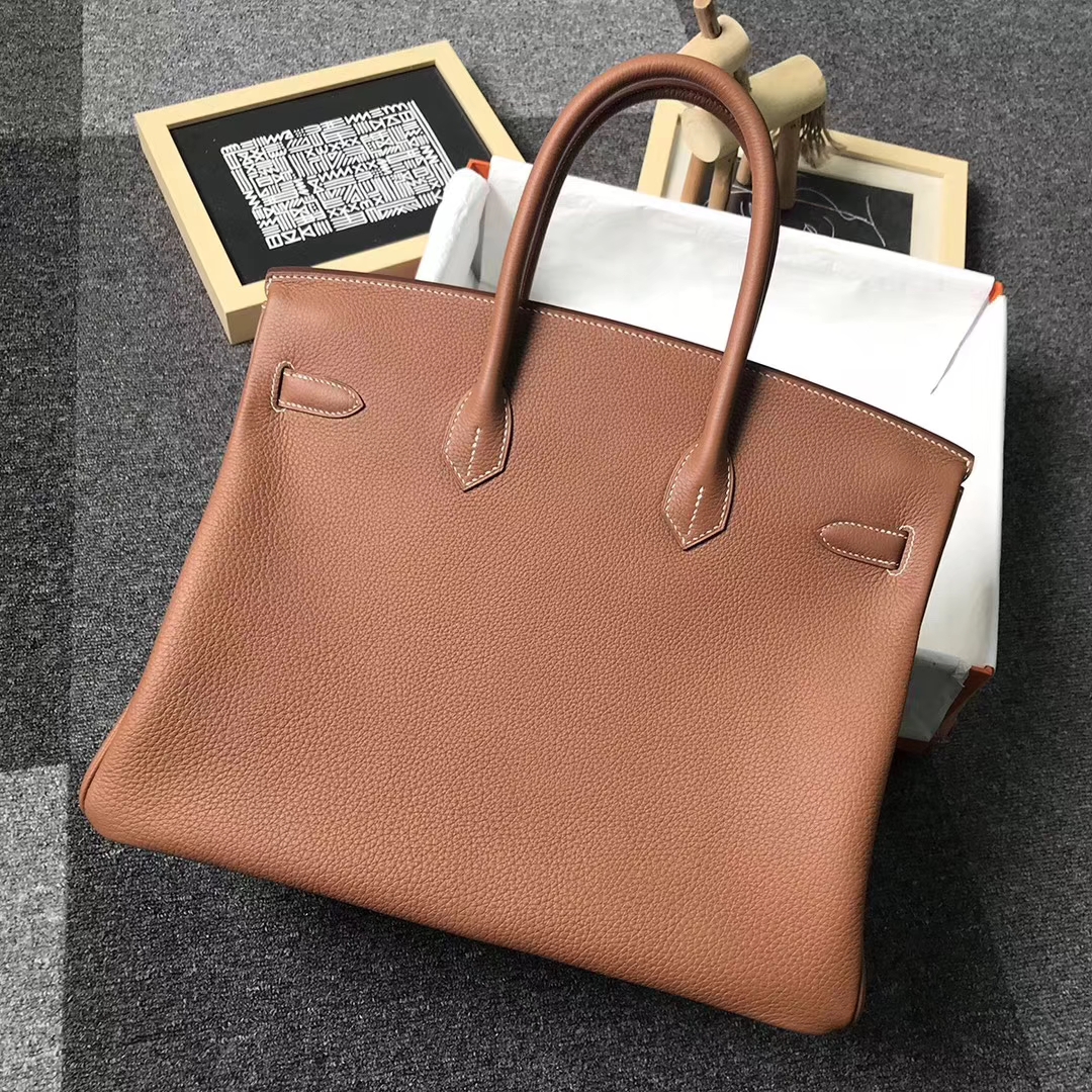 Hermès（爱马仕）金棕色 原厂御用顶级小牛皮 Birkin 35 金扣 现货