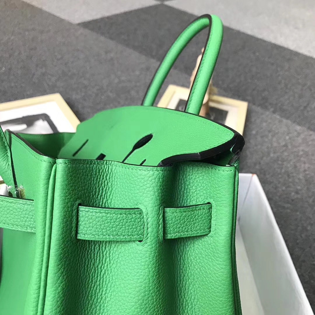 Hermès（爱马仕）1K竹子绿 原厂御用顶级小牛皮 Birkin 30 金扣