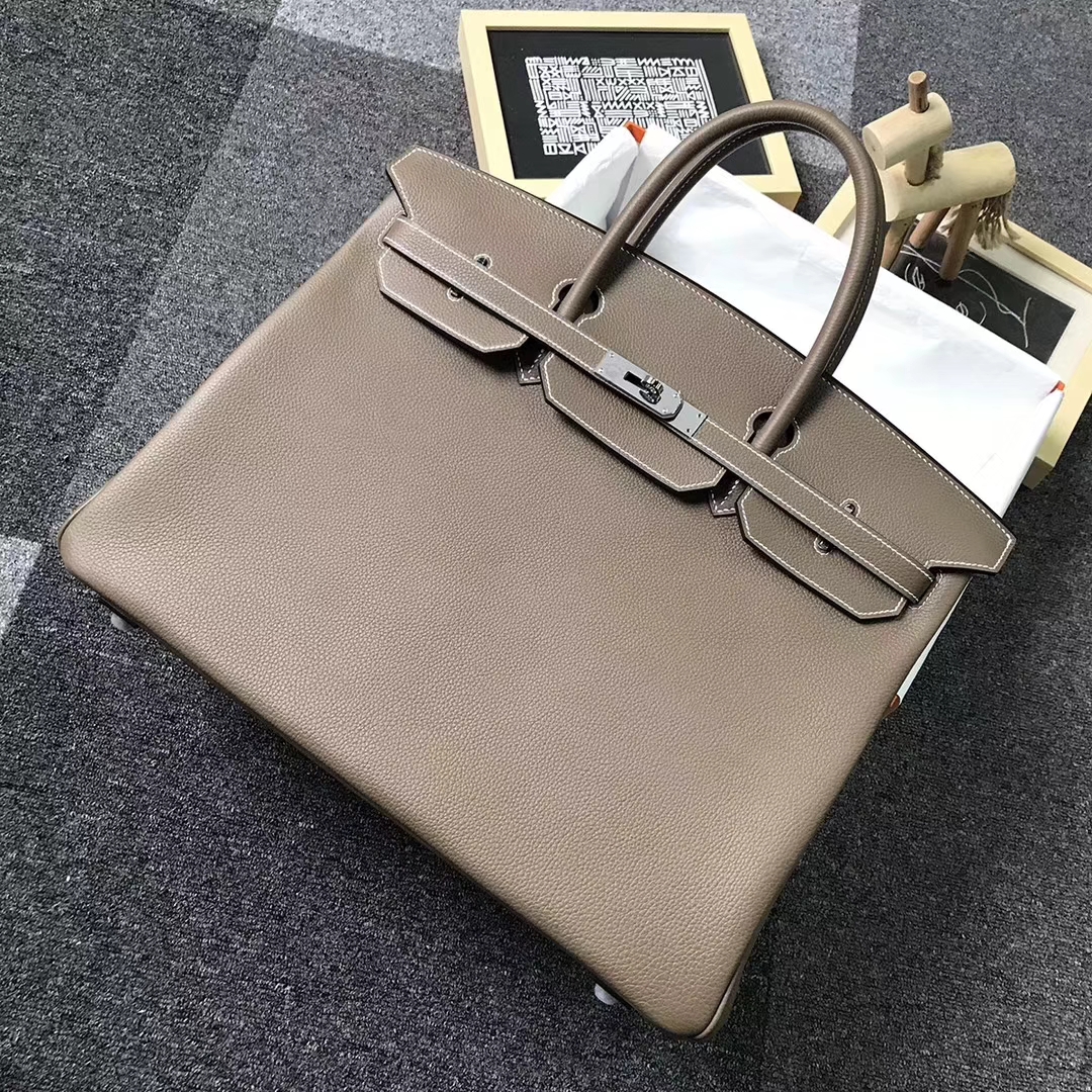 Hermès（爱马仕）CK18 大象灰 原厂御用顶级小牛皮 Birkin 40 银扣