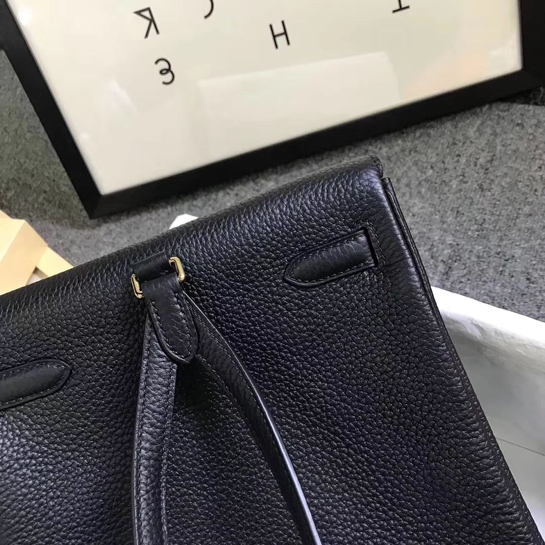 Hermès（爱马仕）黑色 原厂御用顶级TC 皮 Kelly  ado 20 金扣