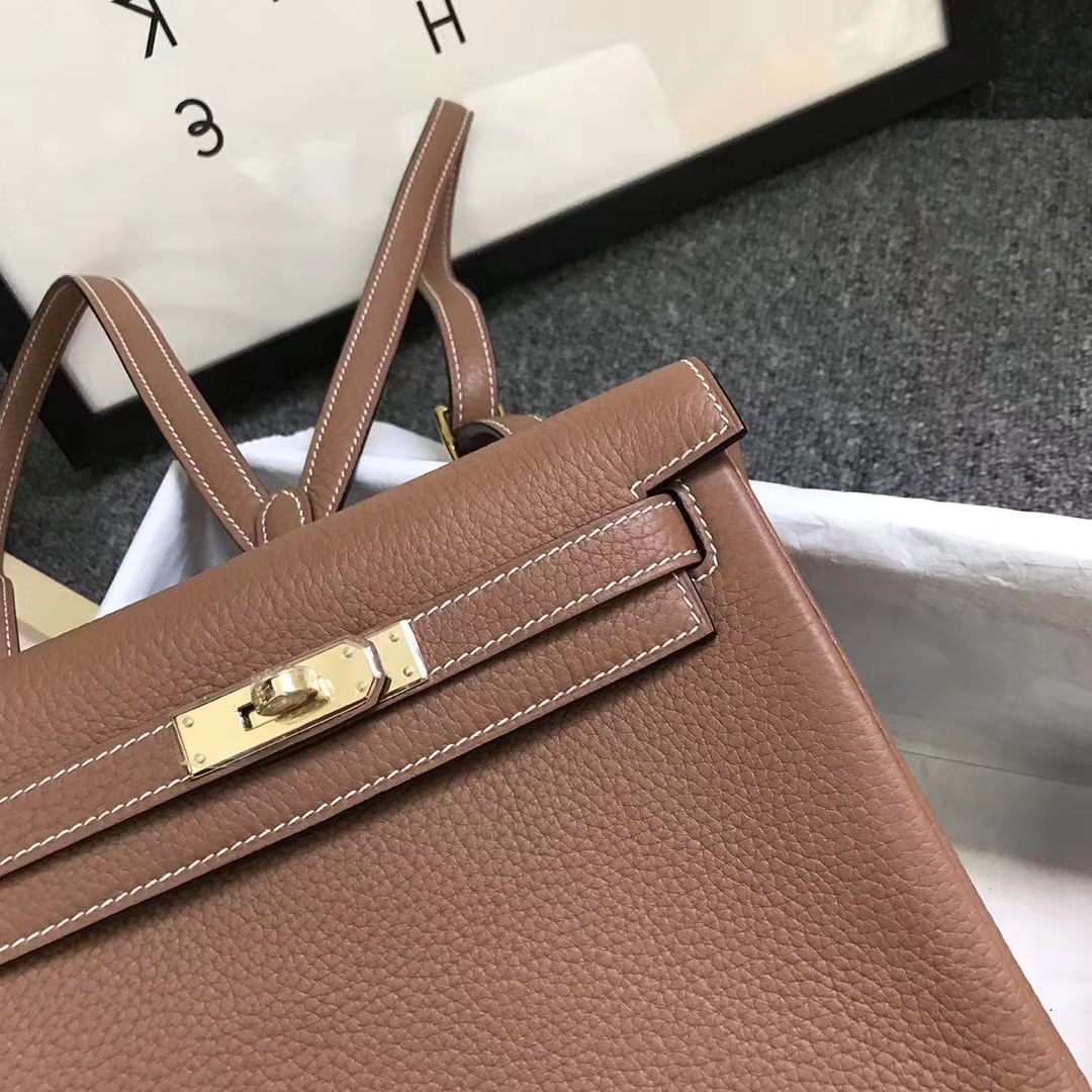 Hermès（爱马仕）金棕色 原厂御用顶级TC 皮 Kelly  ado 20 金扣