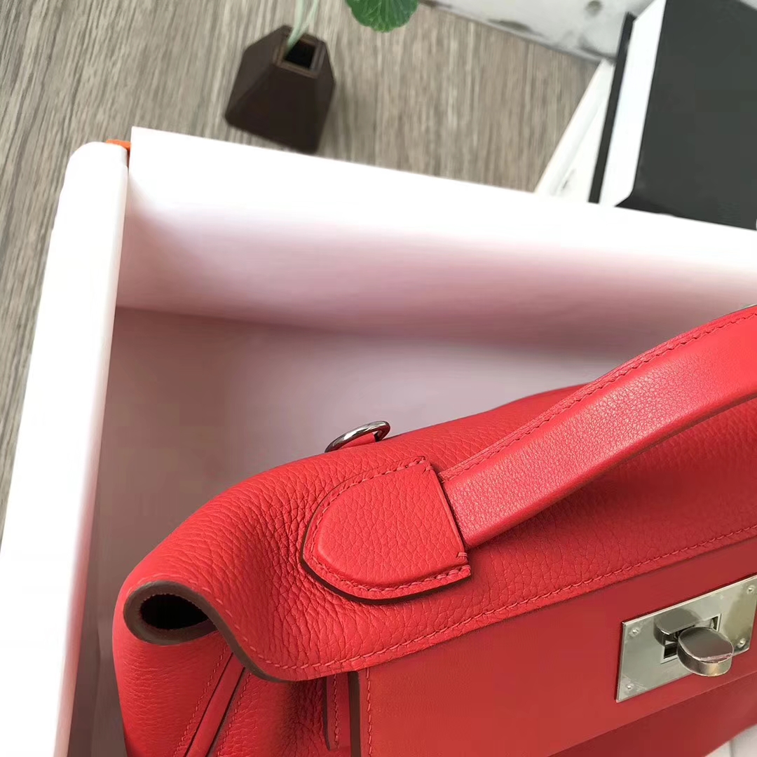 Hermès（爱马仕）S5番茄红 原厂御用顶级小牛皮 2424 银扣