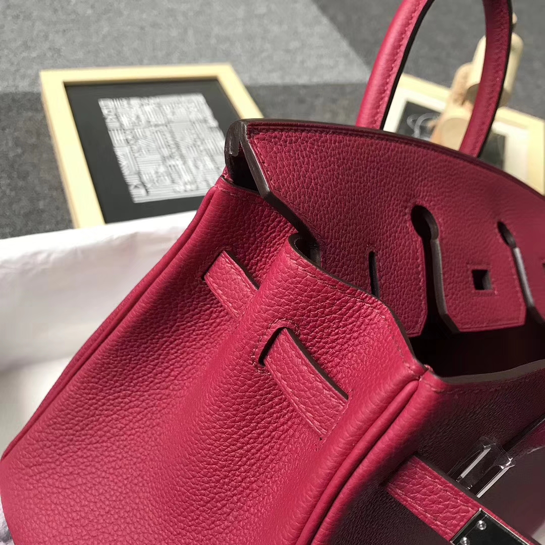 Hermès（爱马仕）K1 石榴红 原厂御用顶级小牛皮 Birkin 25 银扣 现货