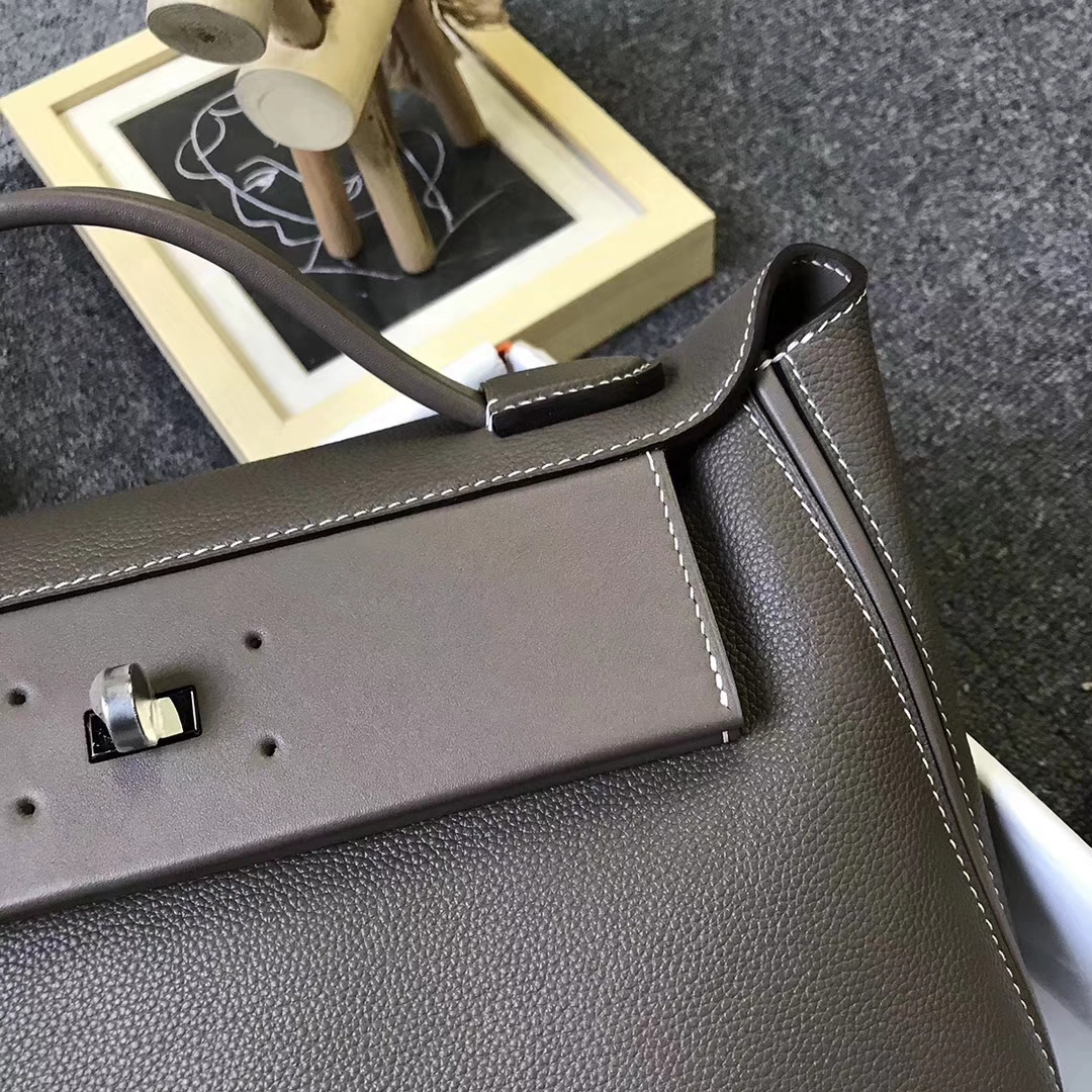 Hermès（爱马仕）ck18大象灰 原厂御用顶级小牛皮 2424 银扣