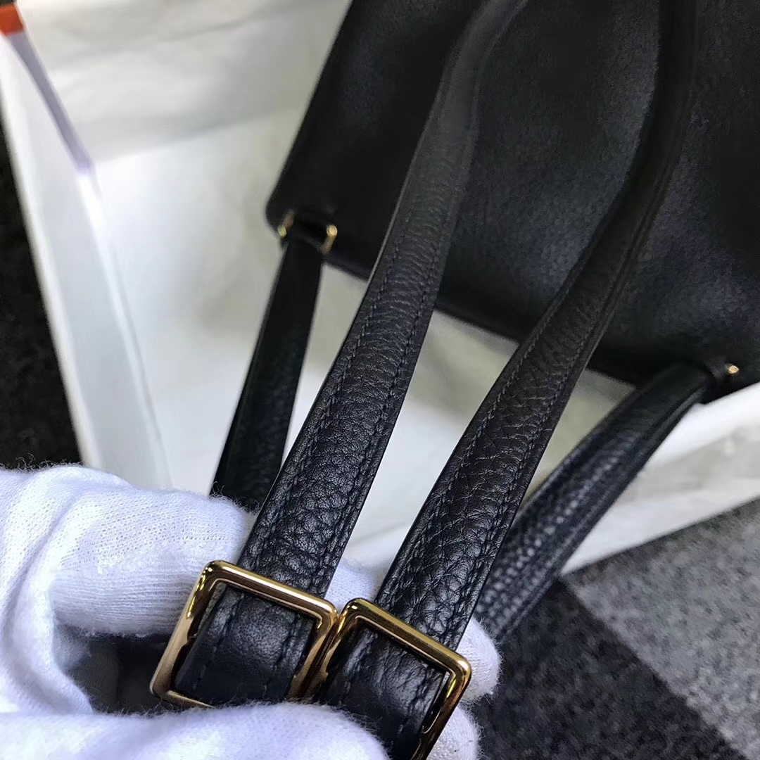 Hermès（爱马仕）黑色 原厂御用顶级TC 皮 Kelly  ado 20 金扣