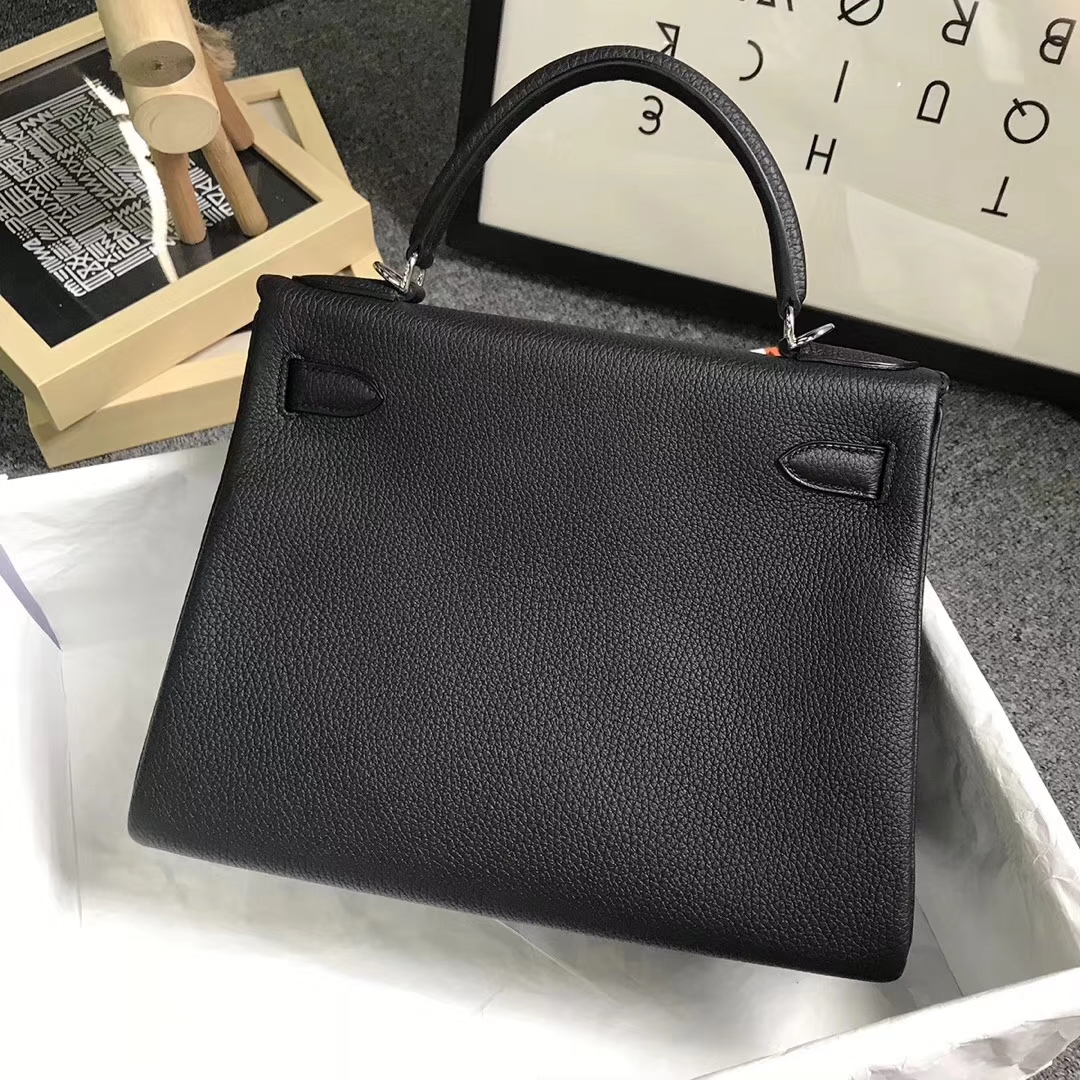 Hermès（爱马仕）CK89 黑色 原厂御用顶级小牛皮 Kelly 28 银扣 现货