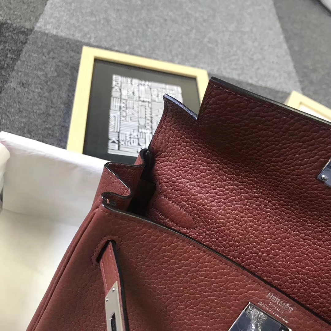 Hermès（爱马仕）6C古铜色 原厂御用顶级TC 皮 Kelly  ado 20 银扣