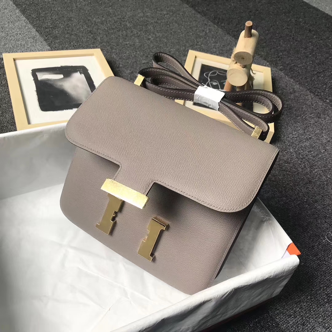 Hermès（爱马仕）M8 沥青灰 原厂御用顶级Epsom 皮 Constance 24 金扣 现货