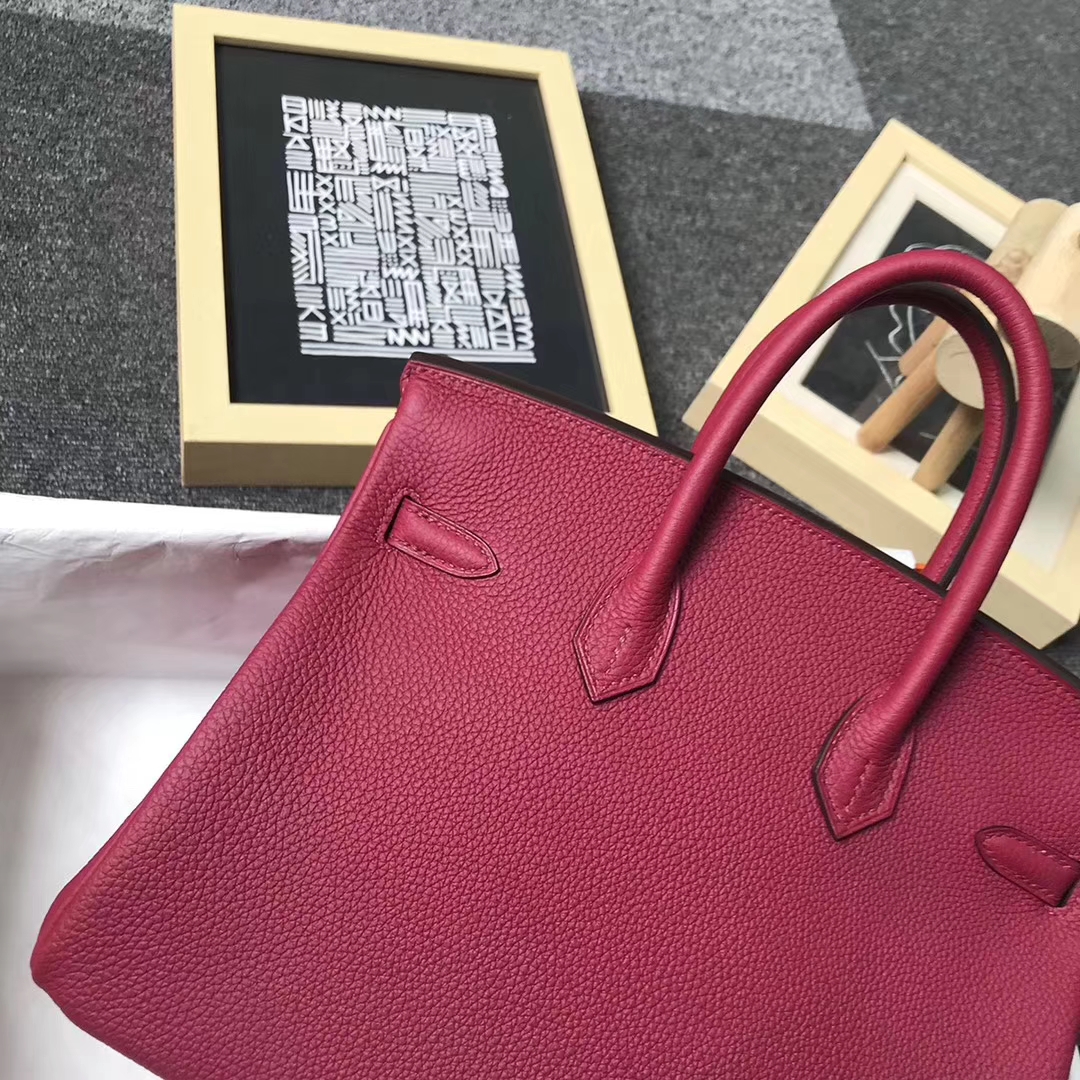 Hermès（爱马仕）K1 石榴红 原厂御用顶级小牛皮 Birkin 25 银扣 现货