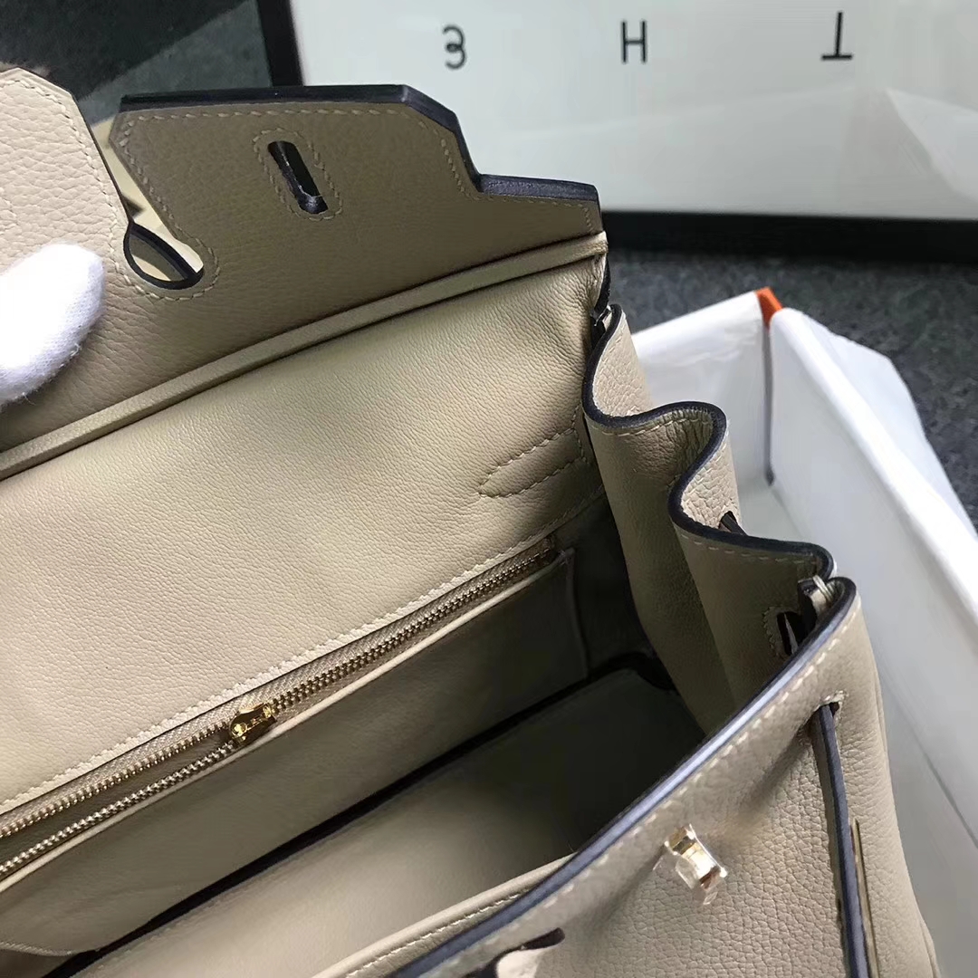 Hermès（爱马仕）S2 风衣灰 原厂御用顶级小牛皮 Birkin 25 金扣 现货
