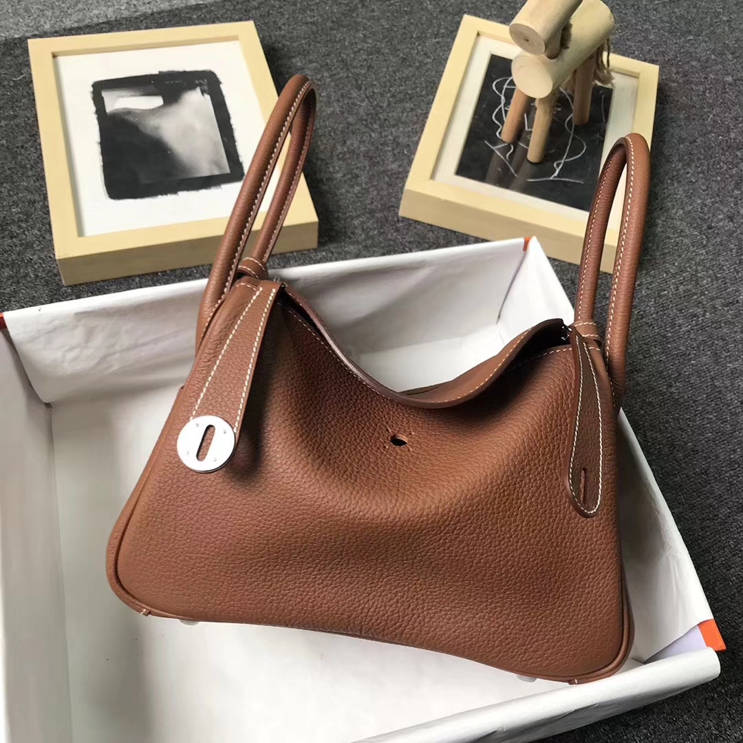 Hermès（爱马仕）金棕色 原厂御用顶级TC 皮 Lindy 26 金扣 银扣 现货