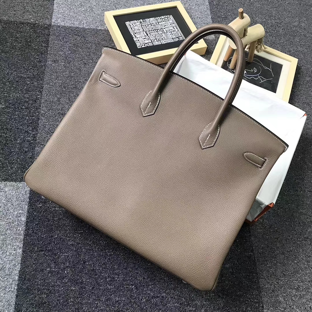 Hermès（爱马仕）CK18 大象灰 原厂御用顶级小牛皮 Birkin 40 银扣
