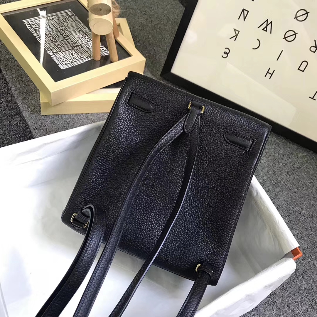 Hermès（爱马仕）黑色 原厂御用顶级TC 皮 Kelly  ado 20 金扣