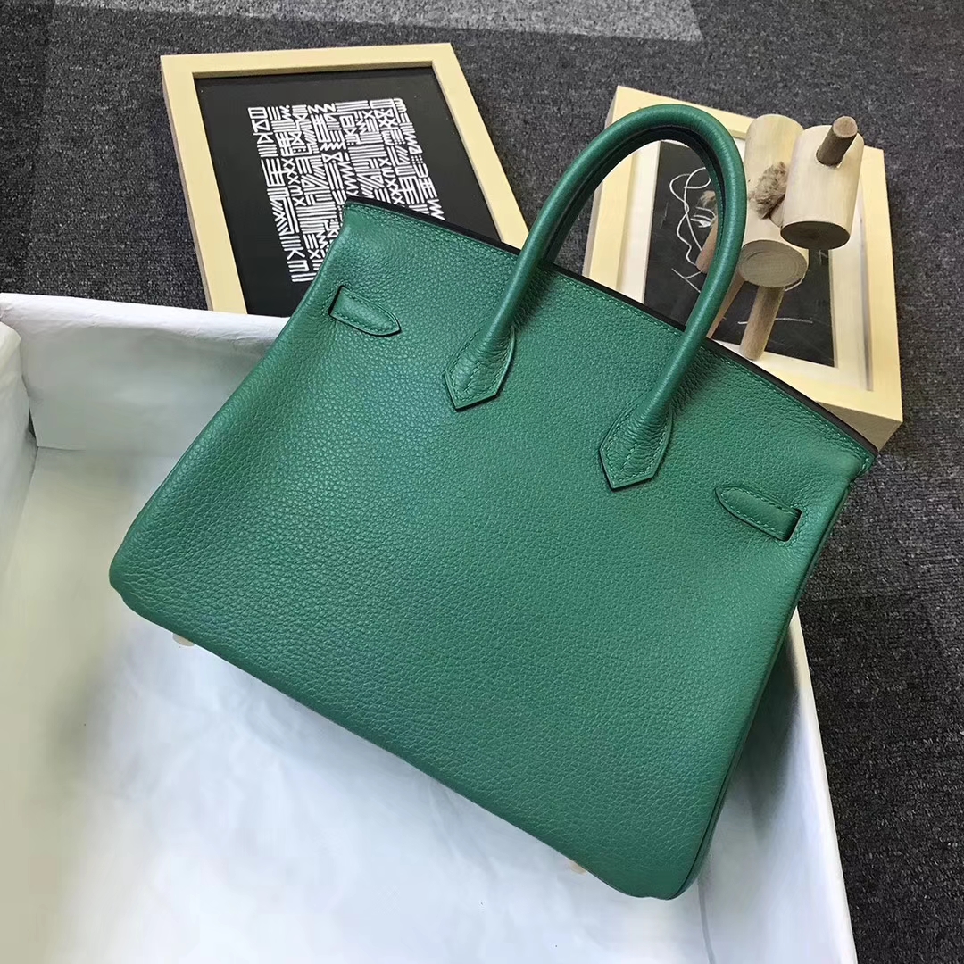 Hermès（爱马仕）U4 丝绒绿 原厂御用顶级小牛皮 Birkin 25 金扣