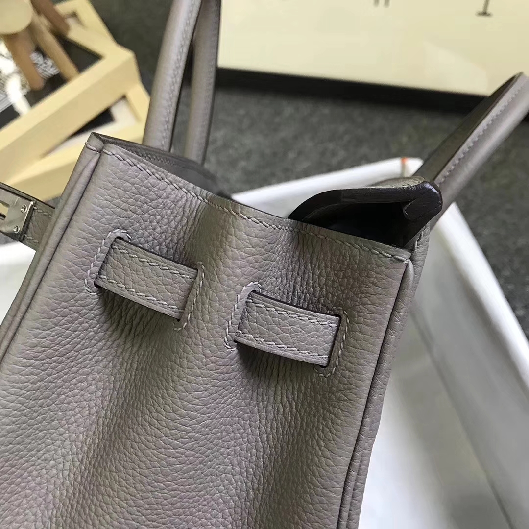 Hermès（爱马仕）M8 沥青灰 原厂御用顶级小牛皮 Birkin 25 银扣 现货