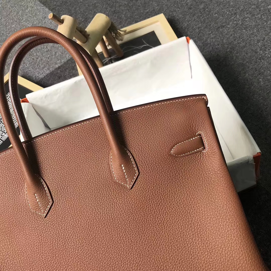 Hermès（爱马仕）金棕色 原厂御用顶级小牛皮 Birkin 35 金扣 现货