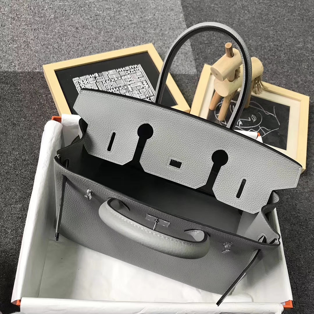 Hermès（爱马仕）4Z 海鸥灰 原厂御用顶级小牛皮 Birkin 30 银扣