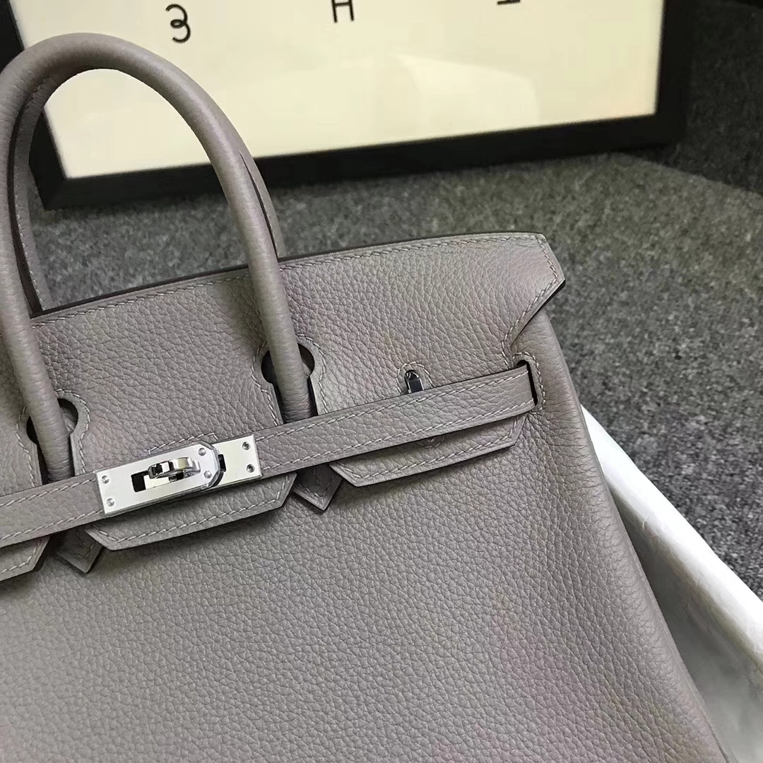 Hermès（爱马仕）M8 沥青灰 原厂御用顶级小牛皮 Birkin 25 银扣 现货