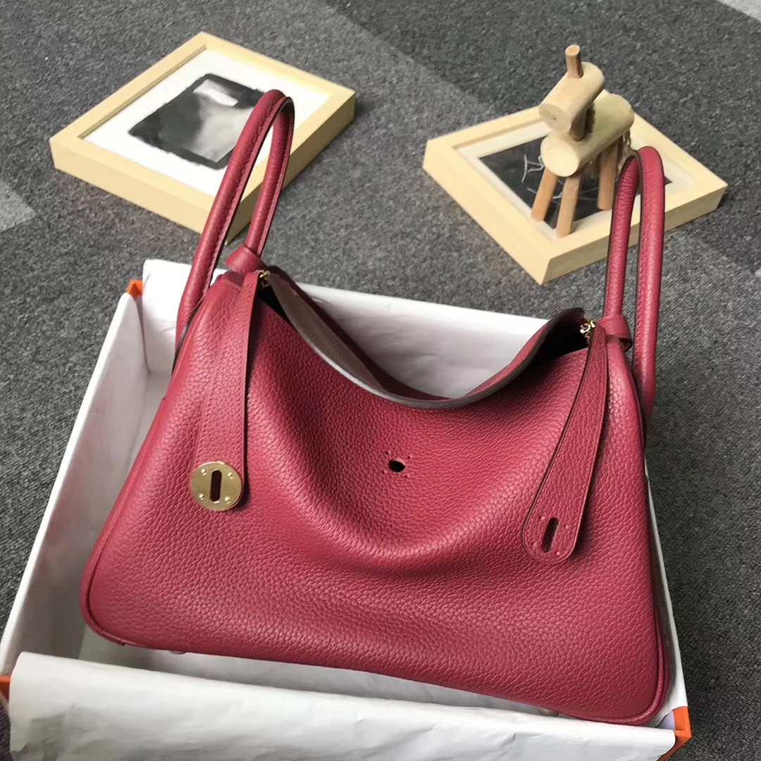 Hermès（爱马仕）K1 石榴红 原厂御用顶级TC皮 Lindy 30 金扣