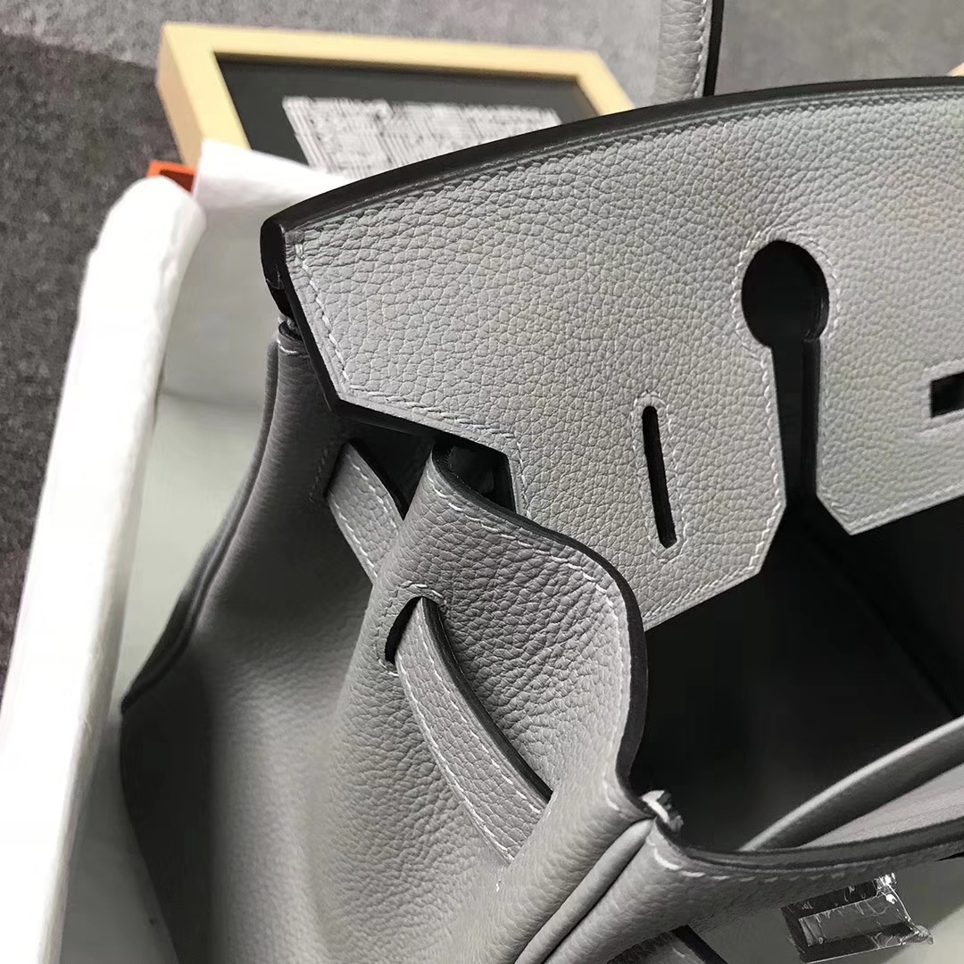 Hermès（爱马仕）4Z 海鸥灰 原厂御用顶级小牛皮 Birkin 30 银扣