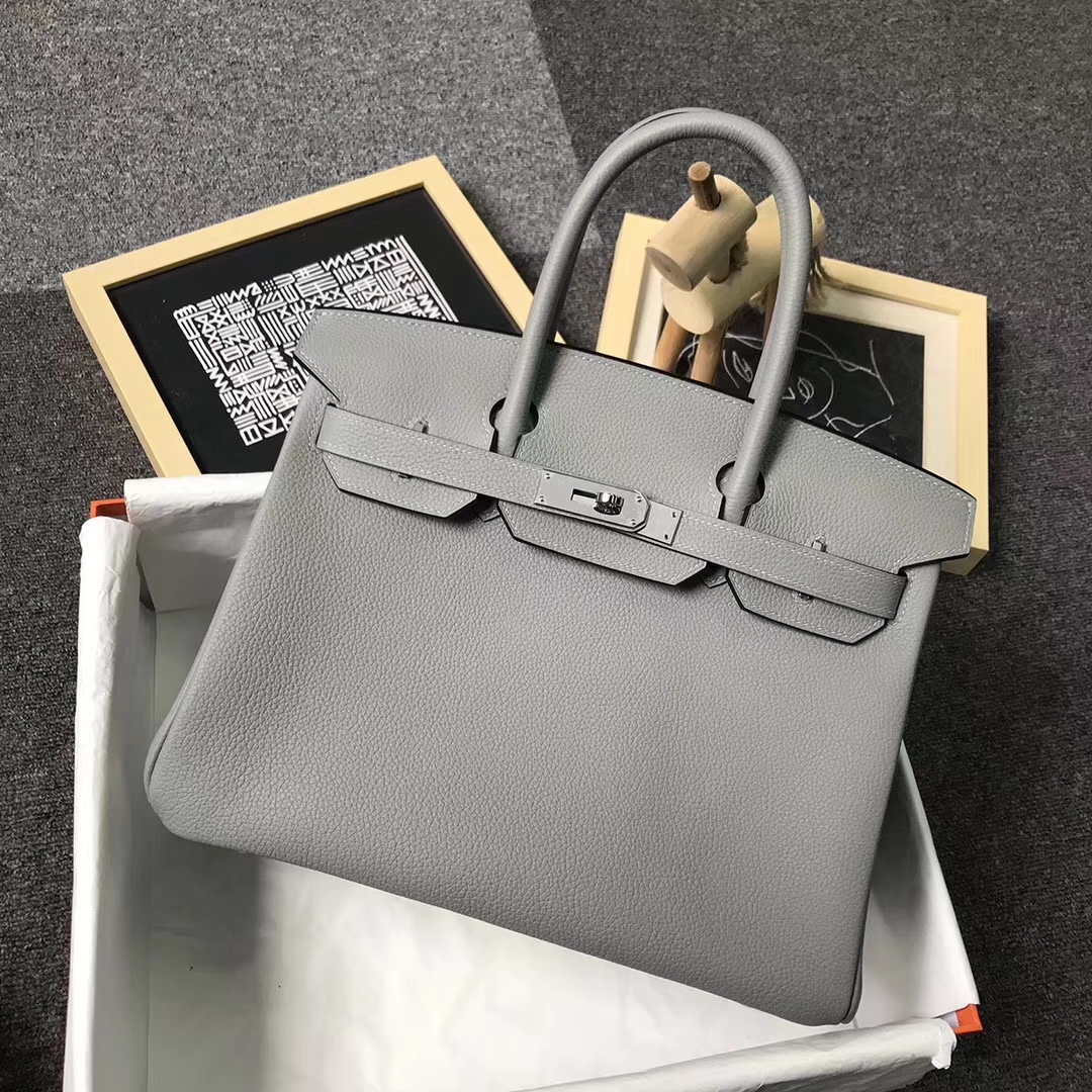 Hermès（爱马仕）4Z 海鸥灰 原厂御用顶级小牛皮 Birkin 30 银扣