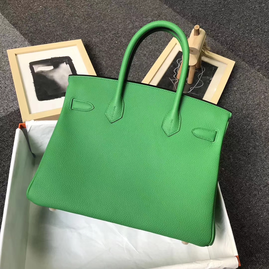 Hermès（爱马仕）1K竹子绿 原厂御用顶级小牛皮 Birkin 30 金扣