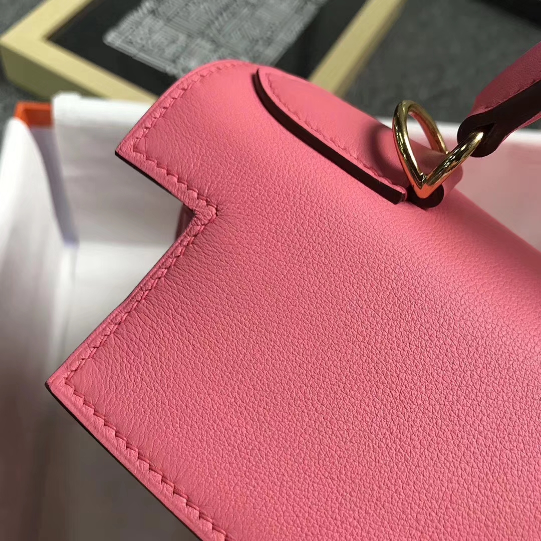 Hermès（爱马仕）8W新唇膏粉 原厂御用顶级Swift 皮 Kelly 28 内缝 金扣