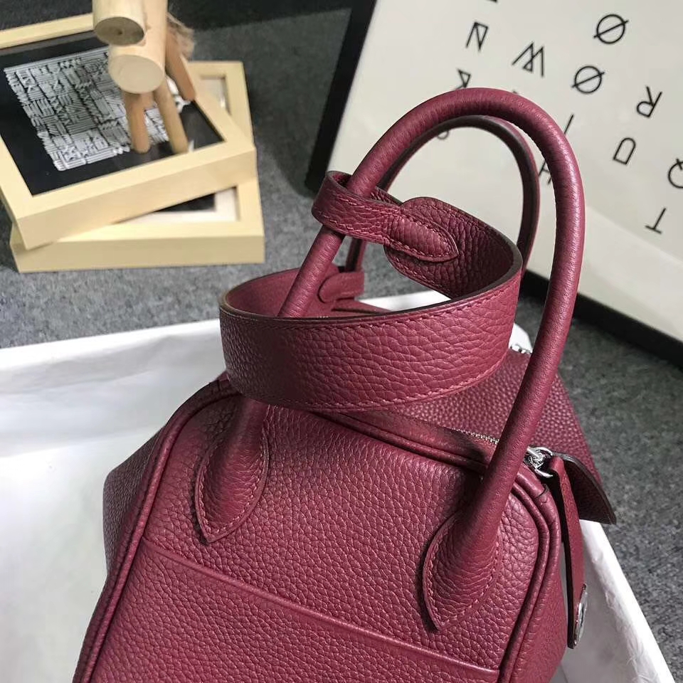 Hermès（爱马仕）K1 石榴红 原厂御用顶级TC 皮 Lindy 26 银扣