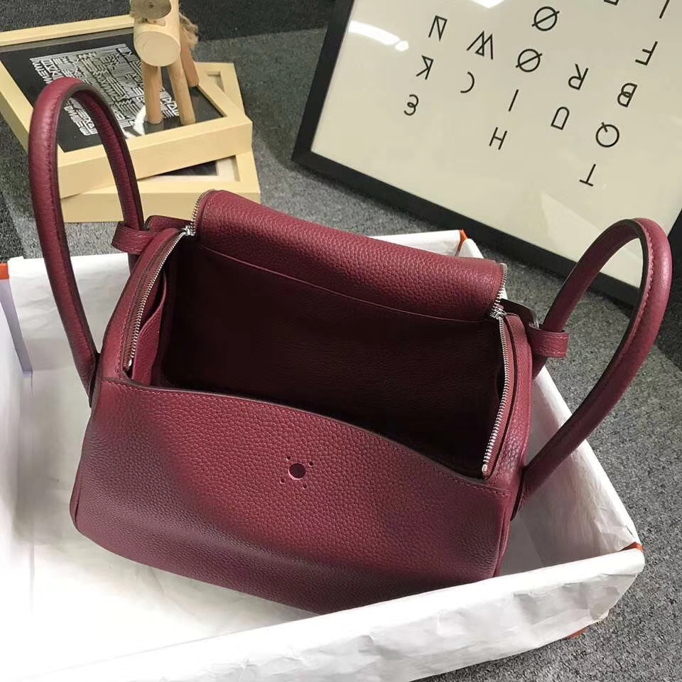 Hermès（爱马仕）K1 石榴红 原厂御用顶级TC 皮 Lindy 26 银扣