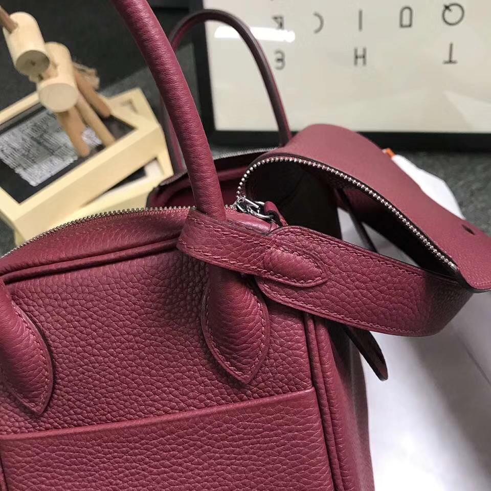Hermès（爱马仕）K1 石榴红 原厂御用顶级TC 皮 Lindy 26 银扣