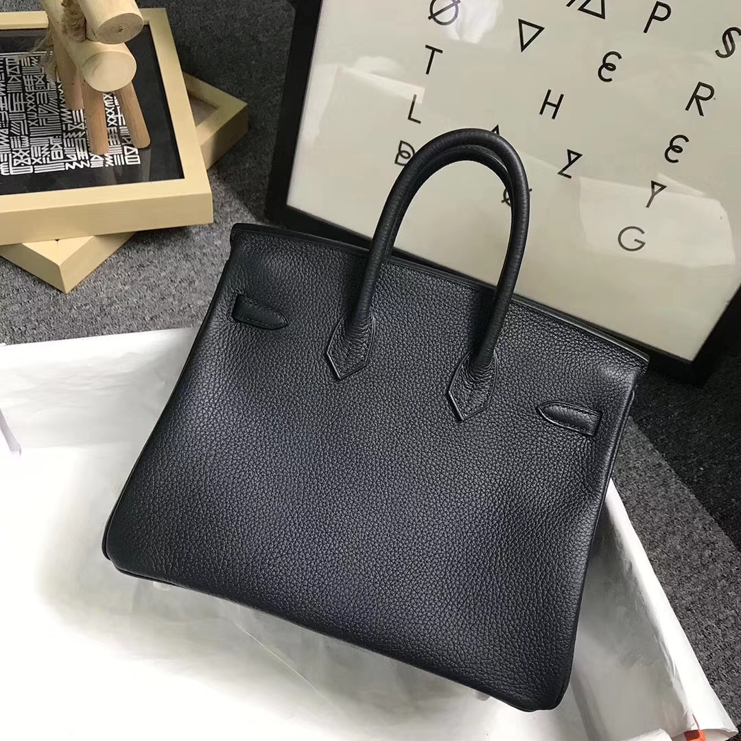 Hermès（爱马仕）松柏绿拼琉璃蓝 原厂御用顶级小牛皮拼Swift  Birkin 25 银扣