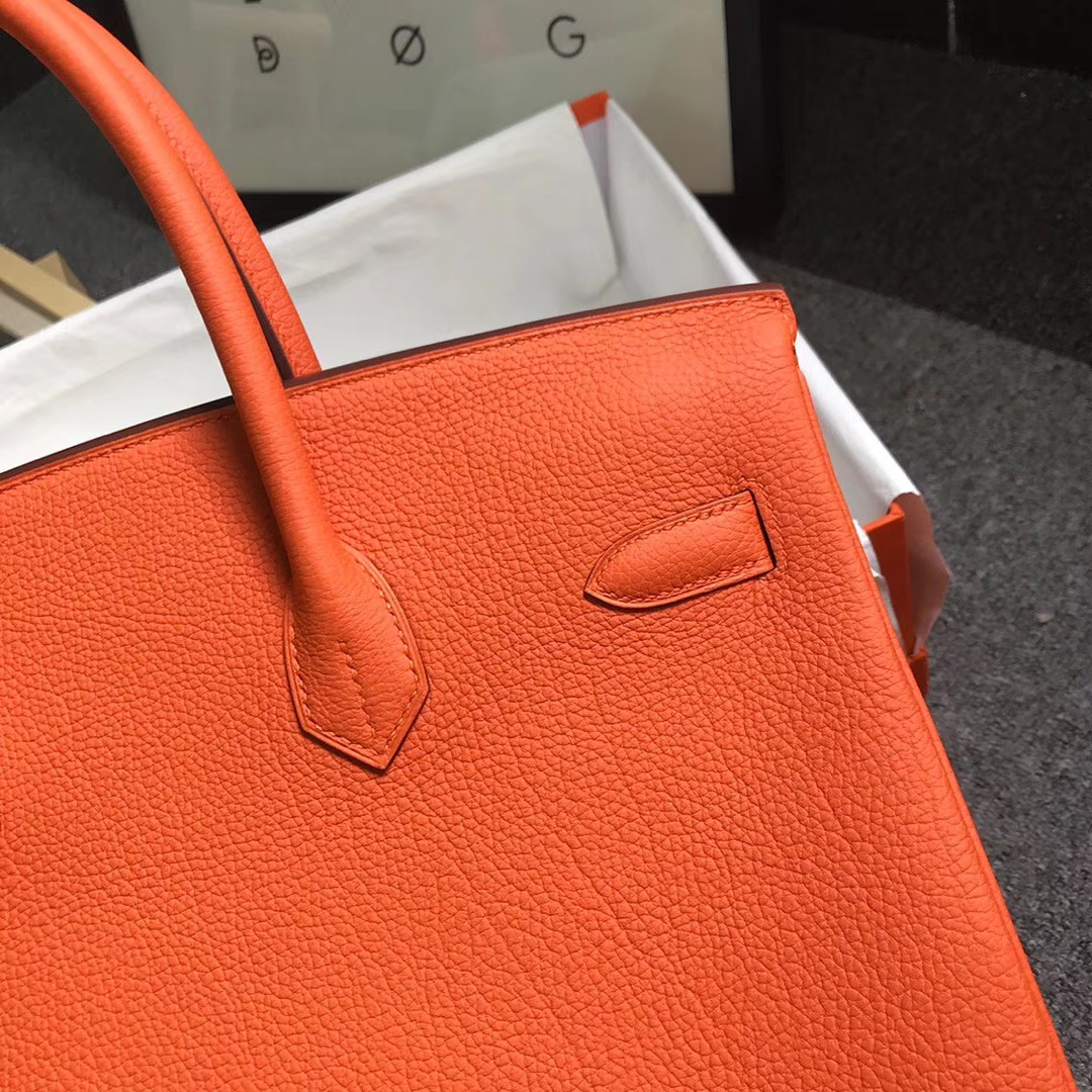 Hermès（爱马仕）橙色 原厂御用顶级小牛皮 Birkin 35 金扣