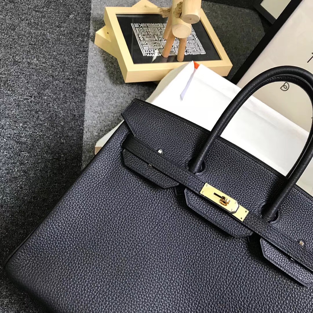 Hermès（爱马仕）CK89 黑色 原厂御用顶级小牛皮 Birkin 35 金扣 现货