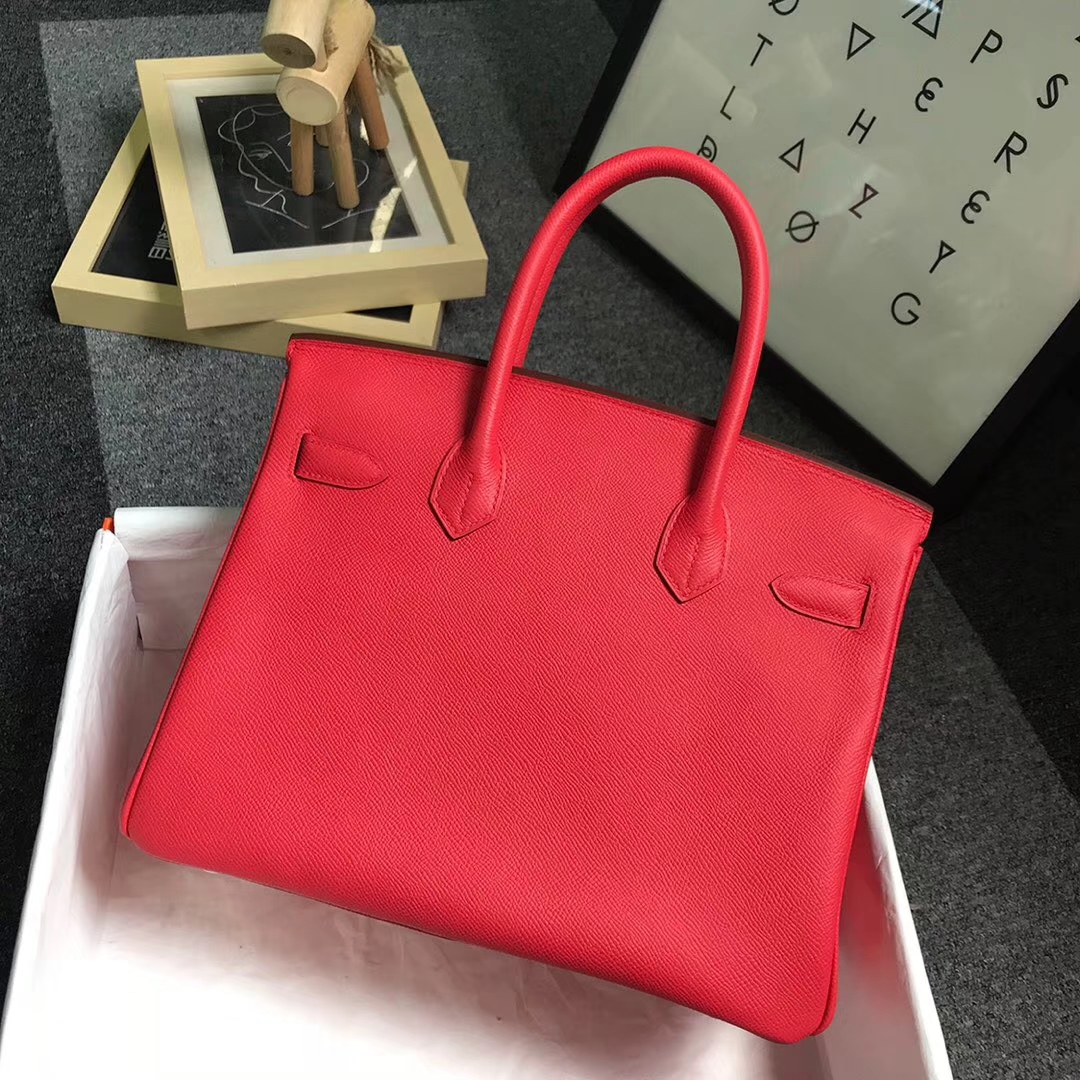 Hermès（爱马仕）S5 番茄红 原厂御用顶级Epsom 皮 Birkin 30 金扣