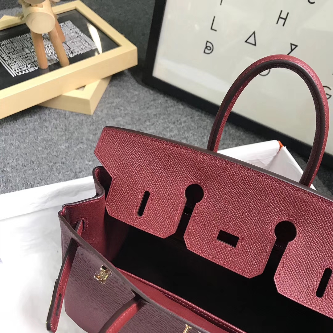 Hermès（爱马仕）爱马仕红 原厂御用顶级Epsom 皮 Birkin 25 金扣