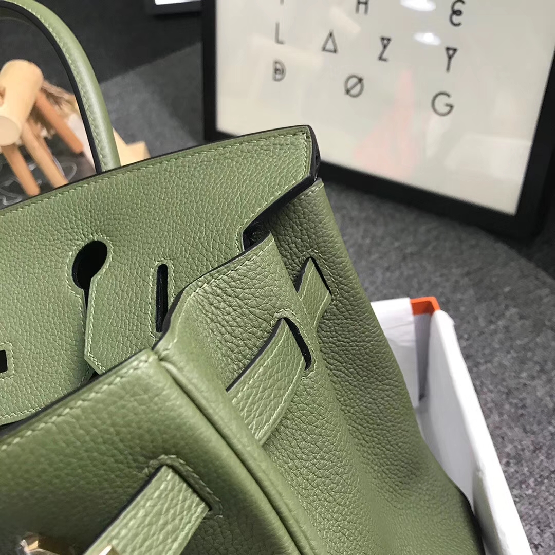 Hermès（爱马仕）V6 丛林绿 原厂御用顶级小牛皮 Birkin 30 金扣 现货