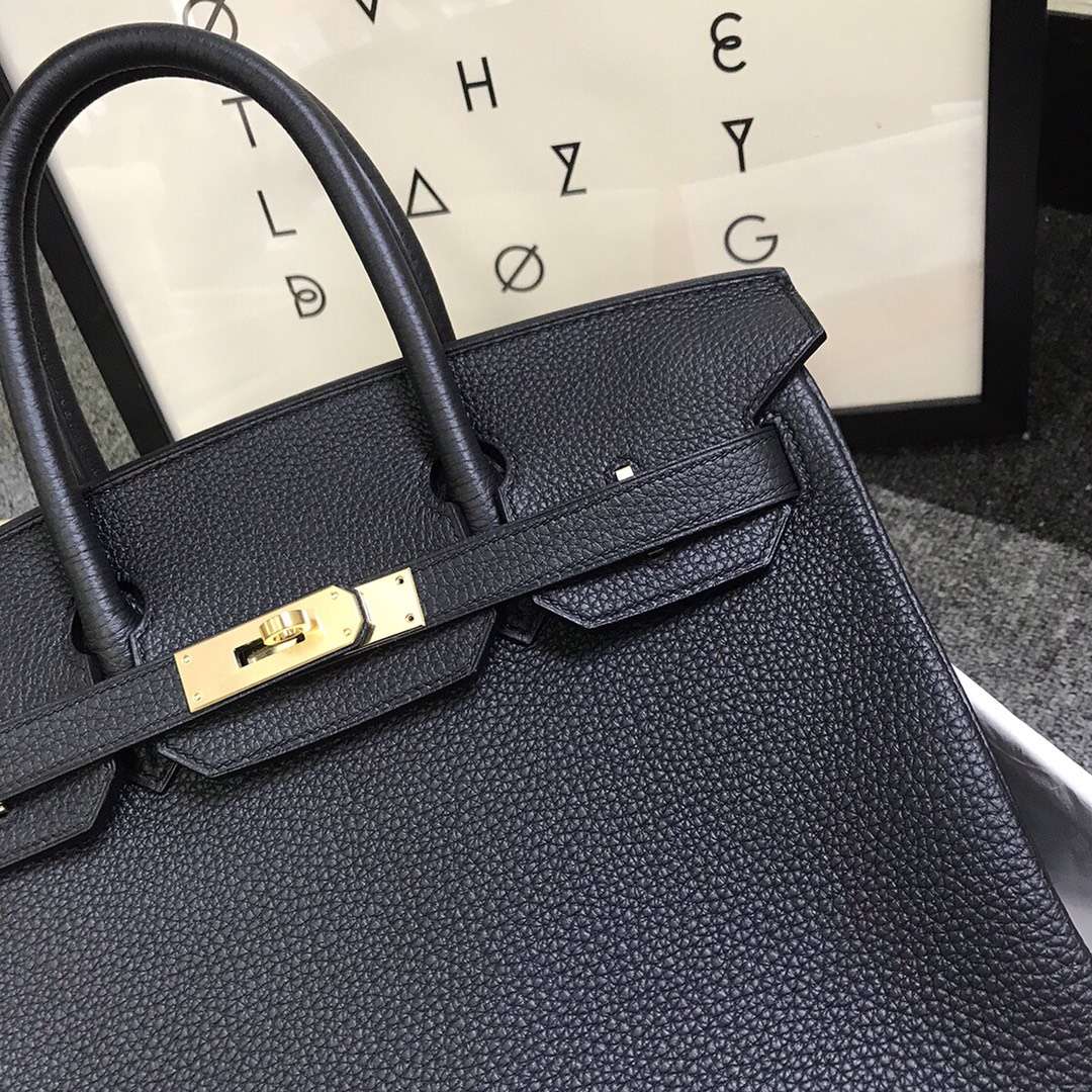 Hermès（爱马仕）黑色内拼B3坦桑尼亚蓝 原厂御用顶级小牛皮 Birkin 30 金扣
